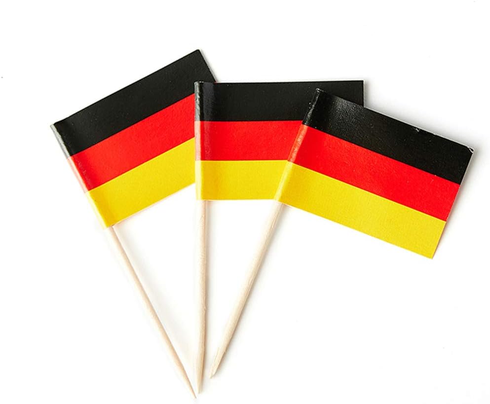 German Flag Germany Flag, Small Mini German Toothpick Flags for Food, Cupcakes, Cocktails