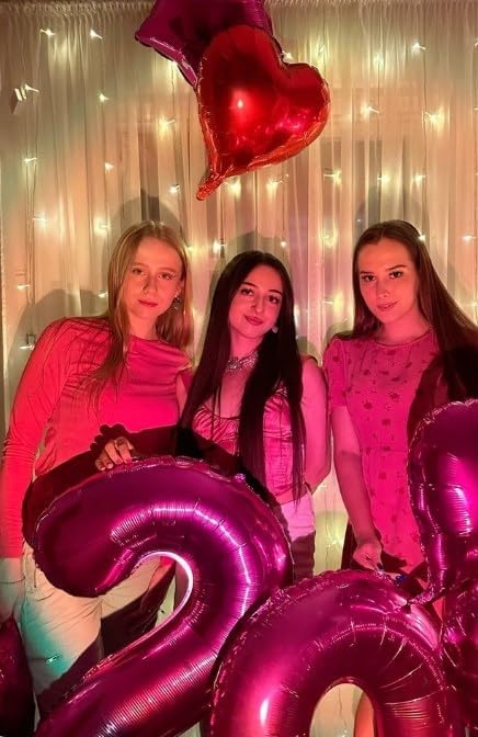 40 Inch Hot Pink Large Number 4 Birthday Balloon, Giant Number Four 14 24 34 40 44 Balloons, Foil