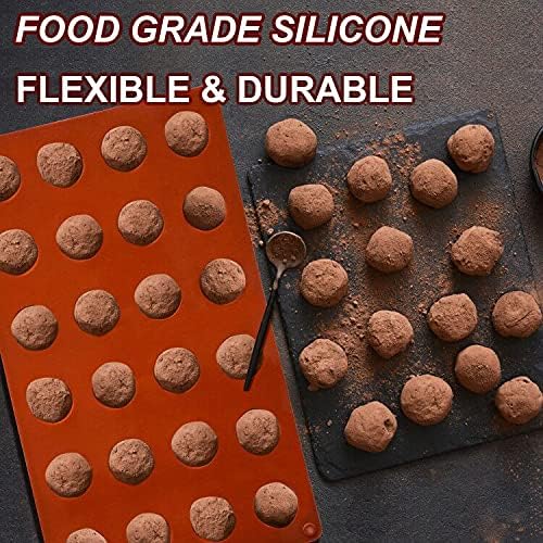 Mini 24-Cavity Semi Sphere Silicone Molds Non-Stick, 2 Packs Half Sphere Silicone Baking Molds for