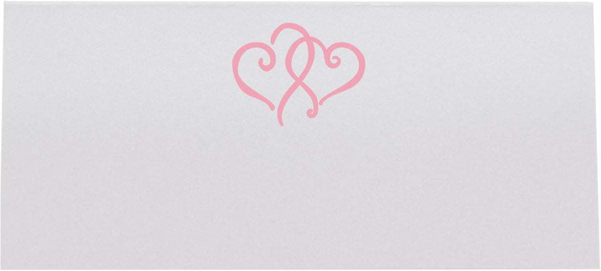 Linked Hearts Printable Place Cards, Pink (Choose Color), Set of 60 (10 Sheets), Laser & Inkjet