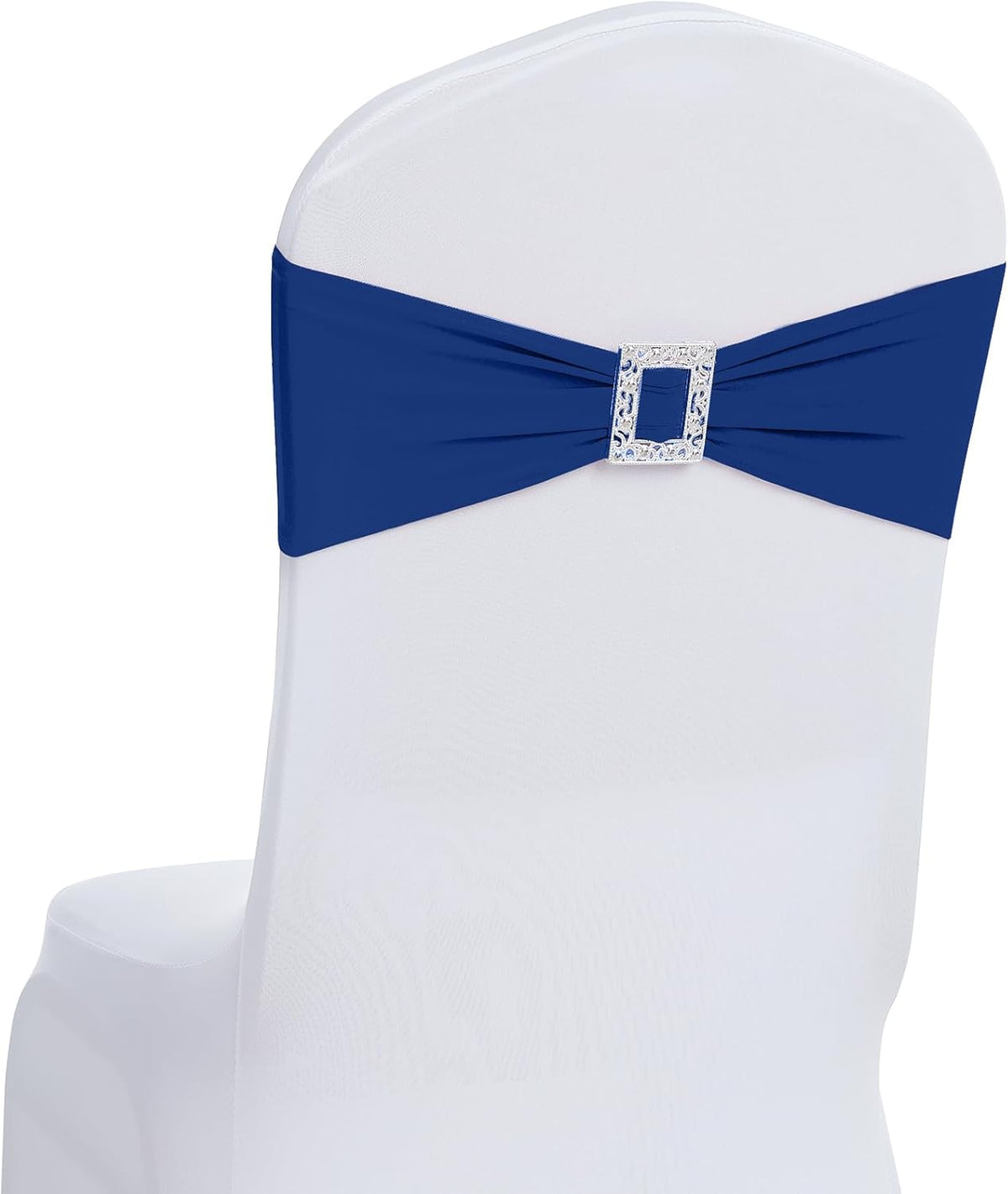 Joccun 120 PCS Spandex Chair Sashes Bows Stretch Chair Cover Band with Buckle Slider Universal