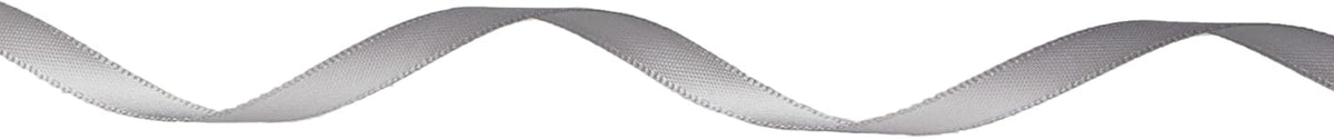Ribbli Double Faced Silver Satin Ribbon,1/4” x Continuous 25 Yards,Use for Bows Bouquet,Gift