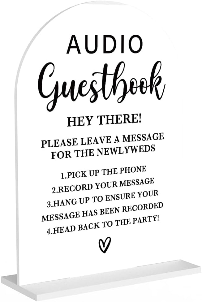 Acrylic Wedding Sign, Bridal Shower Decorations, Audio Guestbook Sign for Ceremony, Modern Font