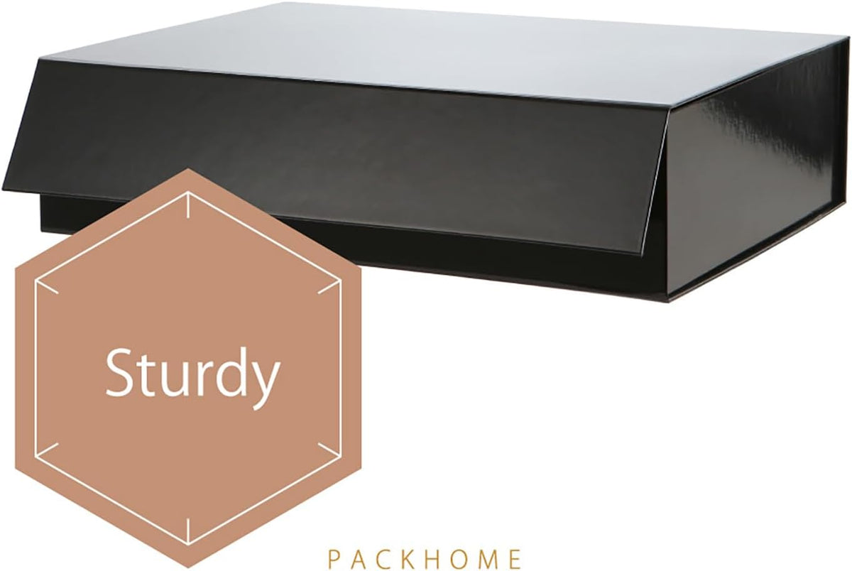 PACKHOME 6 Large Gift Boxes 13.5x10x3.5 Inches, Sturdy Shirt Boxes with Magnetic Lids for Multiple