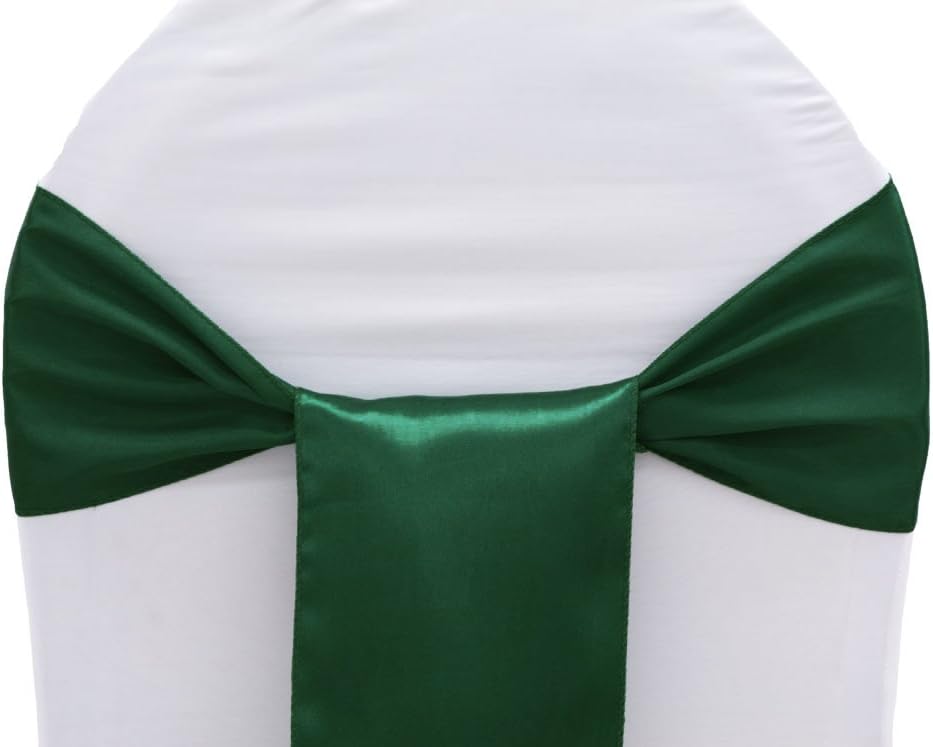 MDS Pack of 125 PCS Satin Chair Sashes Charmeuse Sateen Dining Chair Bows Ribbon Ties Back Sash for