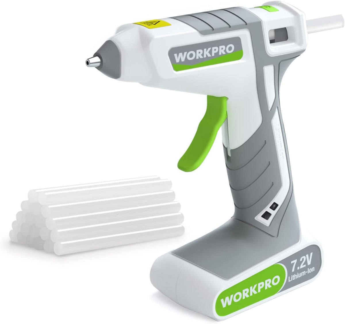 WORKPRO 7.2V Cordless Hot Melt Glue Gun, Rechargeable Fast Preheating Glue Gun Kit with 20 Pc