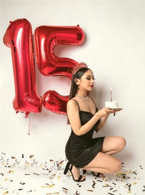 Number Balloon 40 Inch Red 5 Balloon, Five 5th Birthday Digital Foil Balloons For Boy Girl, 2025