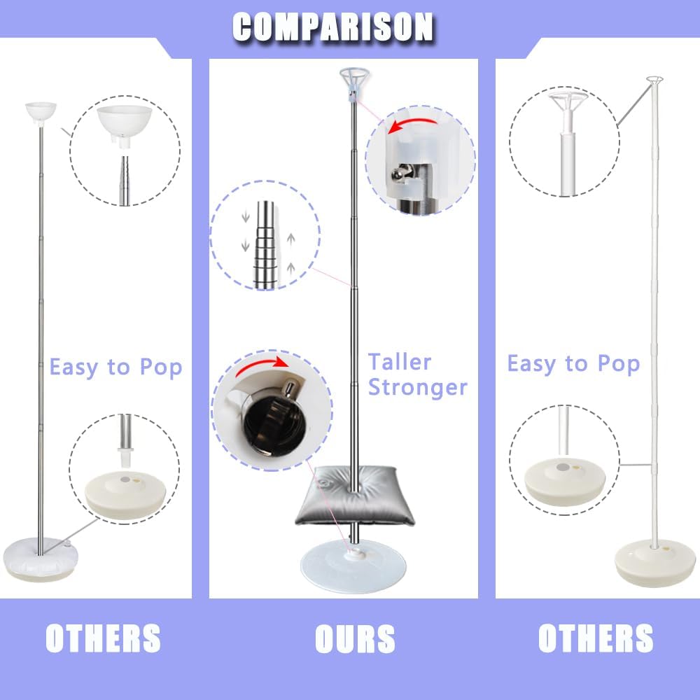 Balloon Columns Stand Set of 4, 7 Feet Telescoping Ballon Arches Stands with Bases for Floor