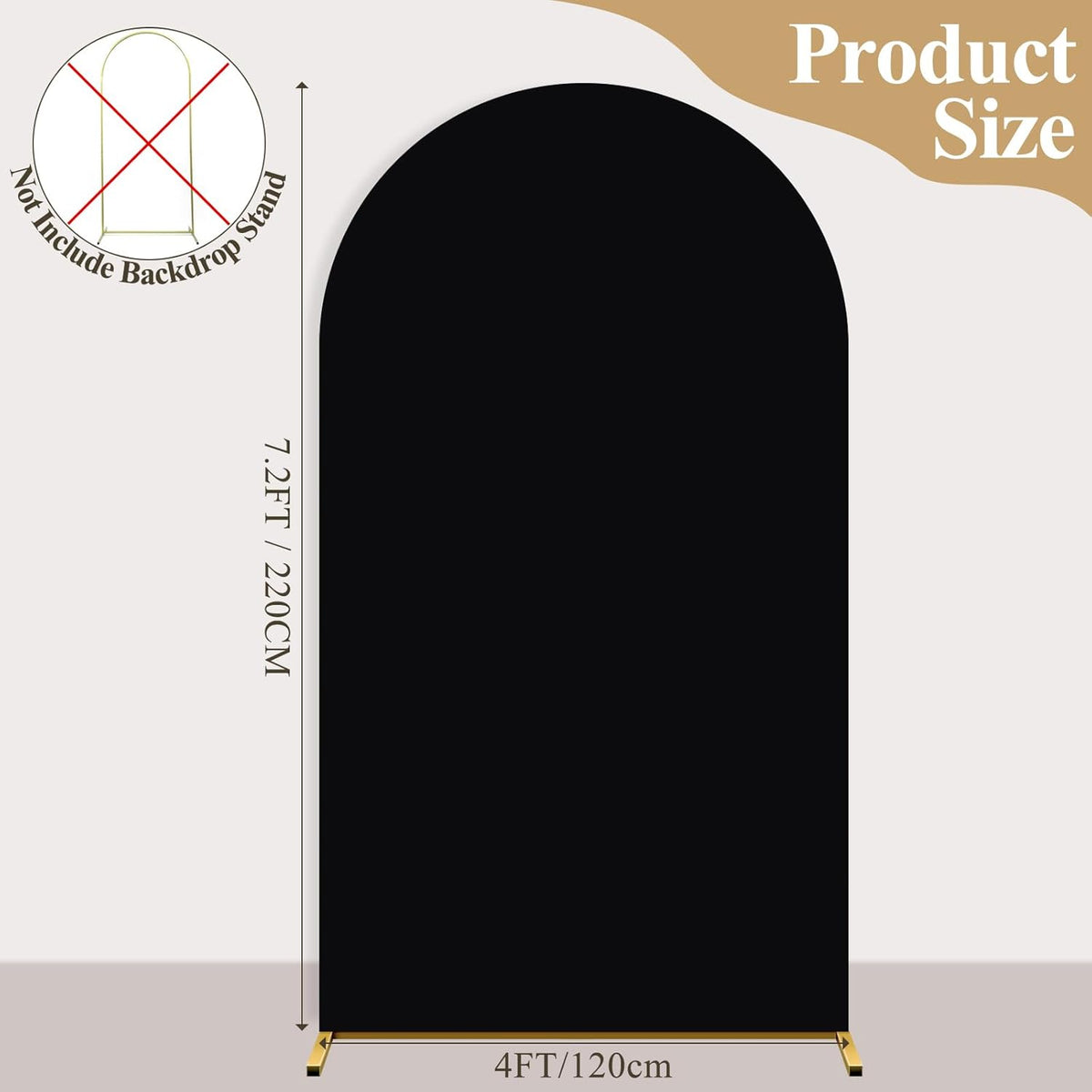Ledido Wedding Arch Backdrop Cover 7.2FT Arch Covers Fitted Stretchy Spandex Round Top Stand
