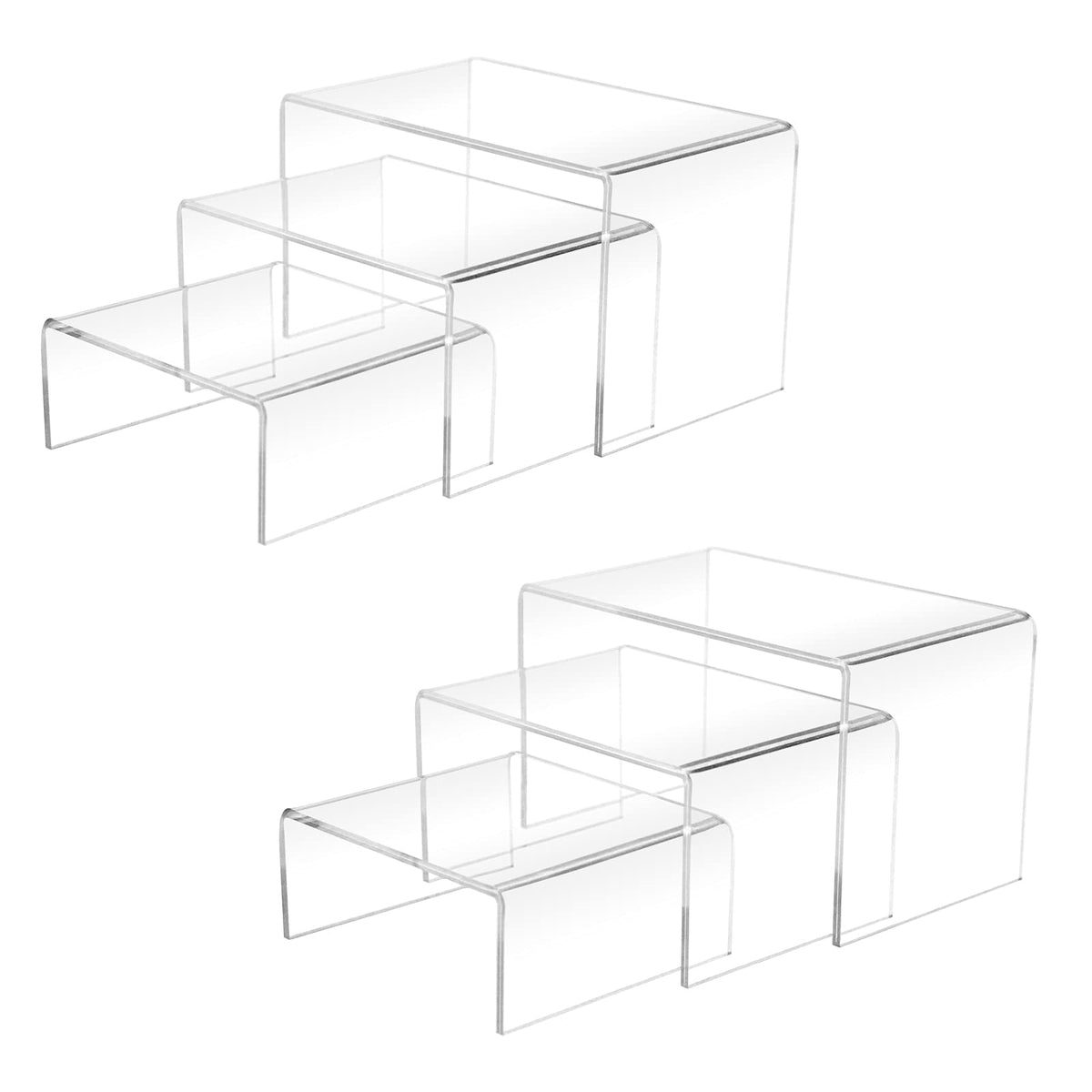 Cerpourt 2 Sets Acrylic Display Risers(3",4",5") Clear Product Stand,Cupcakes Holder Dessert