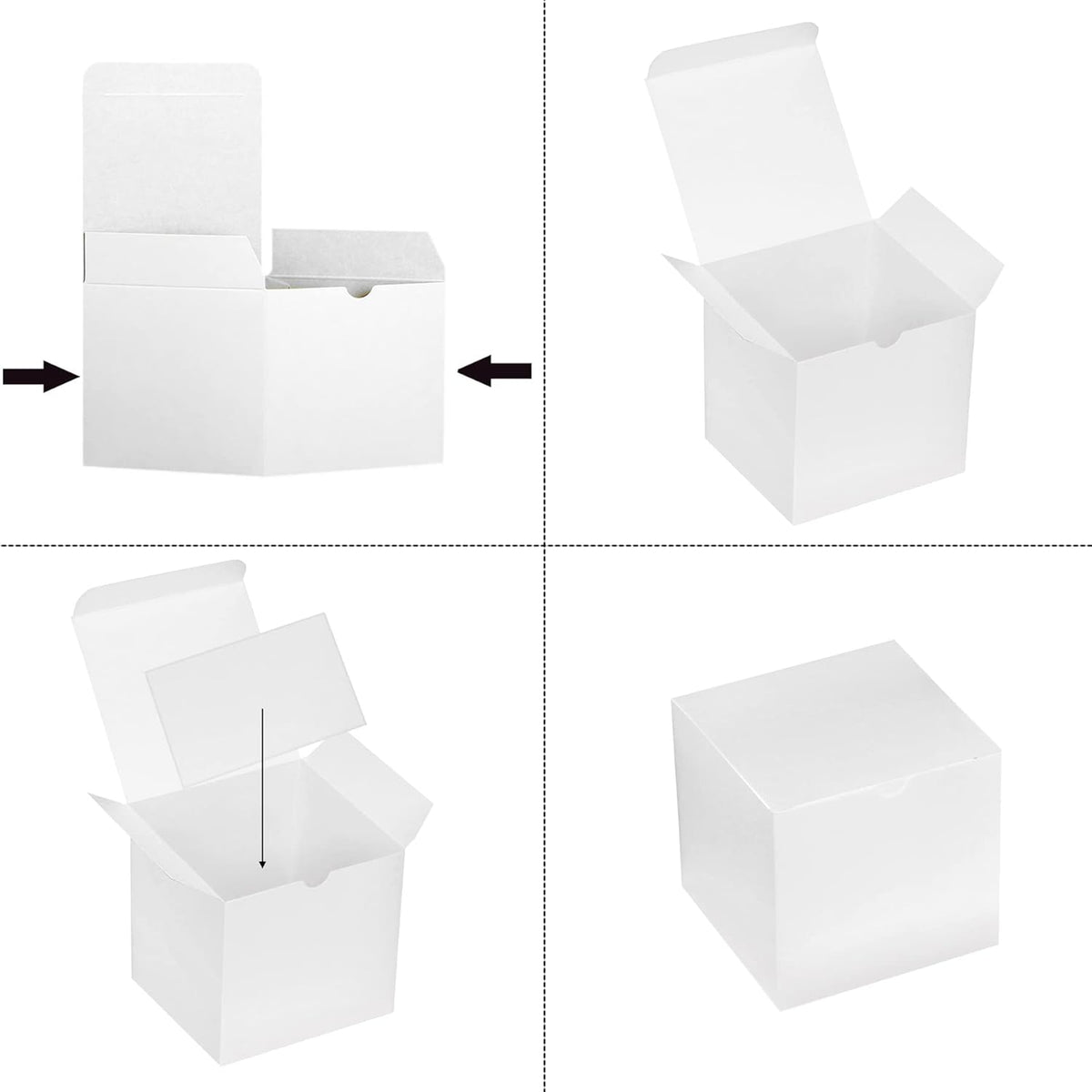Xxcxpark 48 PCS White Gift Boxes 4x4x4 inches, Decorative Party Favor Gift Packaging Box with Lid