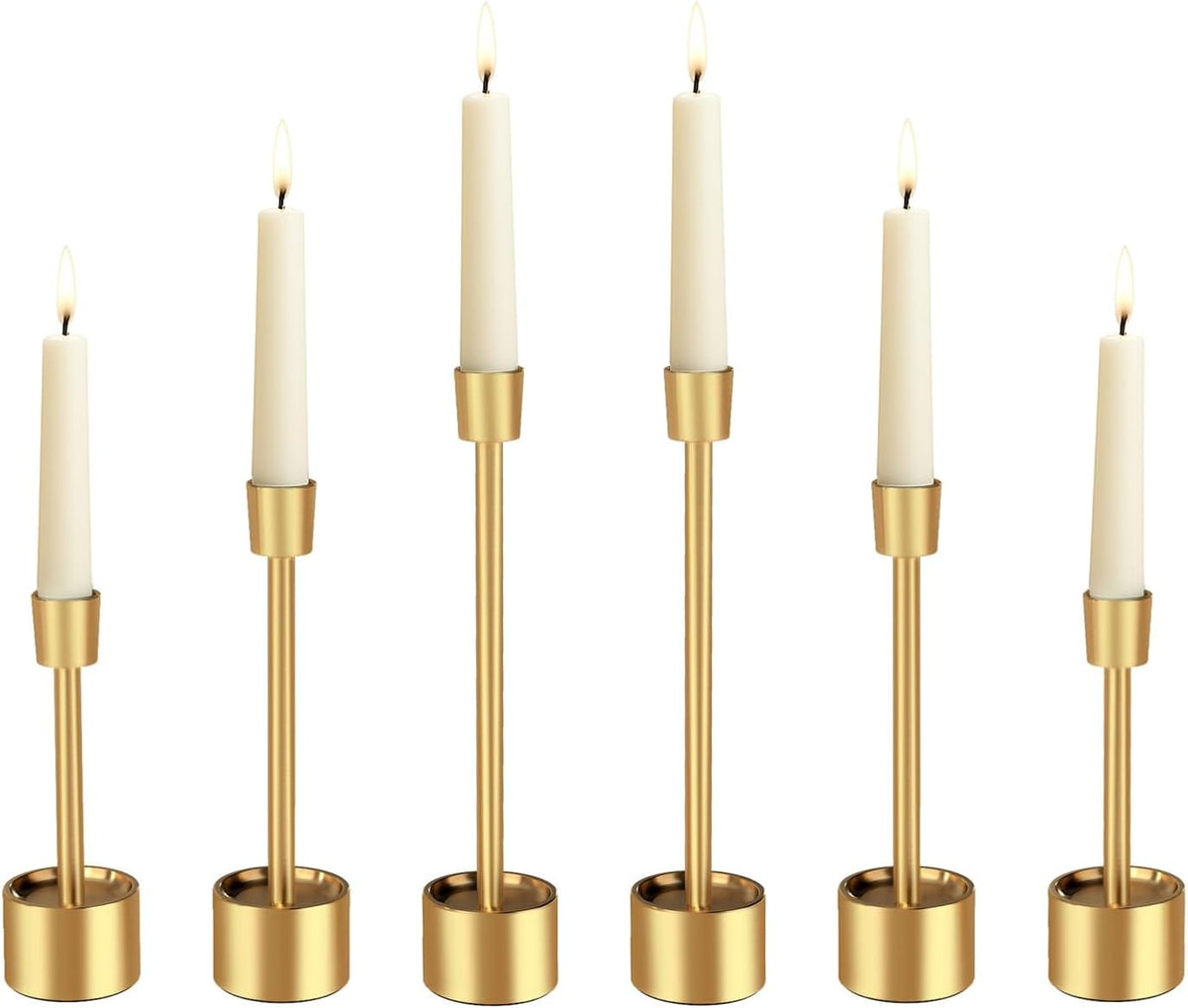 YUMORE 6 Packs Small Taper Candle Holders Candlestick Holder Stable Base Stand Holders for Dining