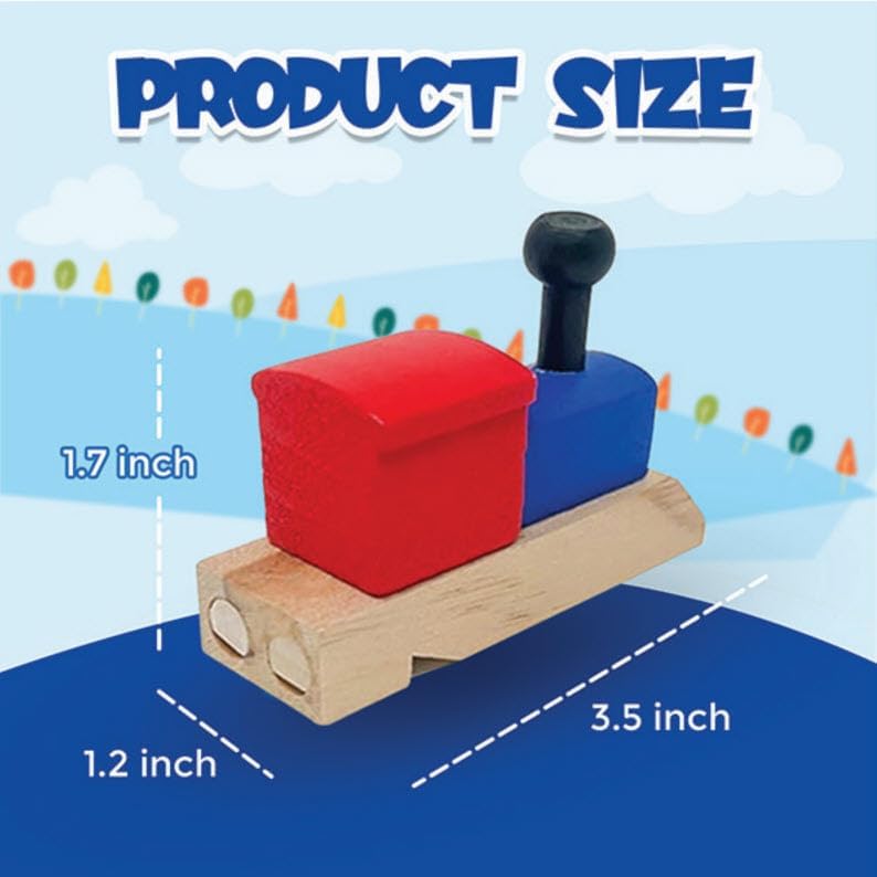 Podzly 12 Pack of Wooden Train Whistles - Fun Noise Maker Wood Toys for Kids, Montessori Toy and