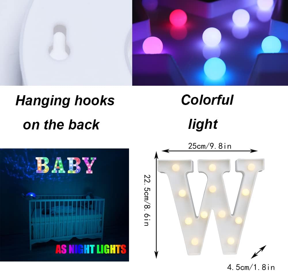 Light Up Colorful LED Marquee Letter lights, 18 Colors Changing Alphabet Letters Sign with Remote