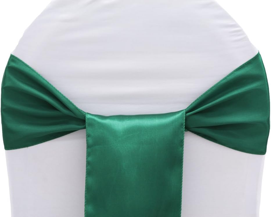 MDS Pack of 150 PCS Satin Chair Sashes Charmeuse Sateen Dining Chair Bows Ribbon Ties Back Sash for