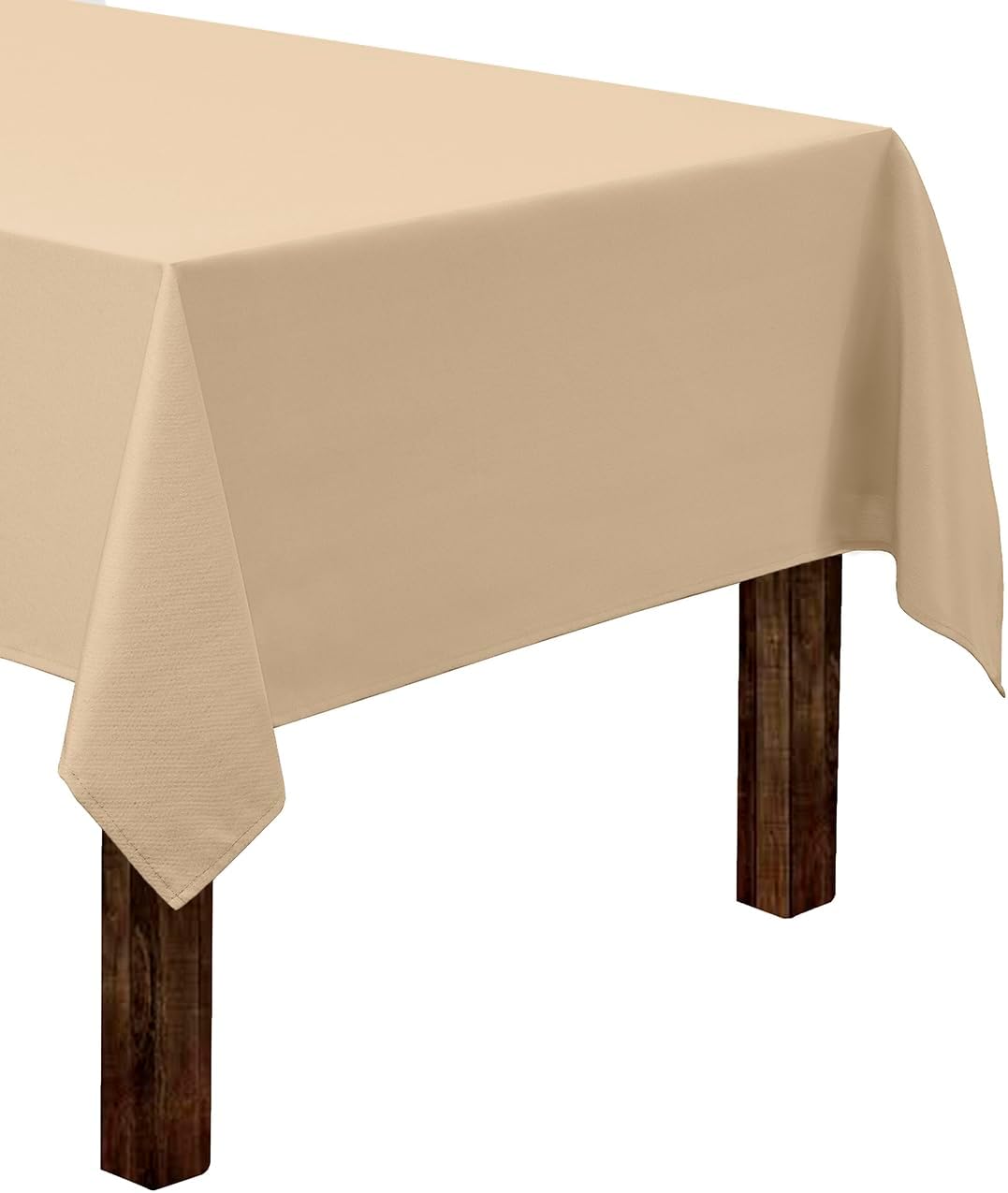 Gee Di Moda Rectangle Tablecloth - 60 x 126 Inch Beige Table Cloth for 8 Foot Rectangle Table