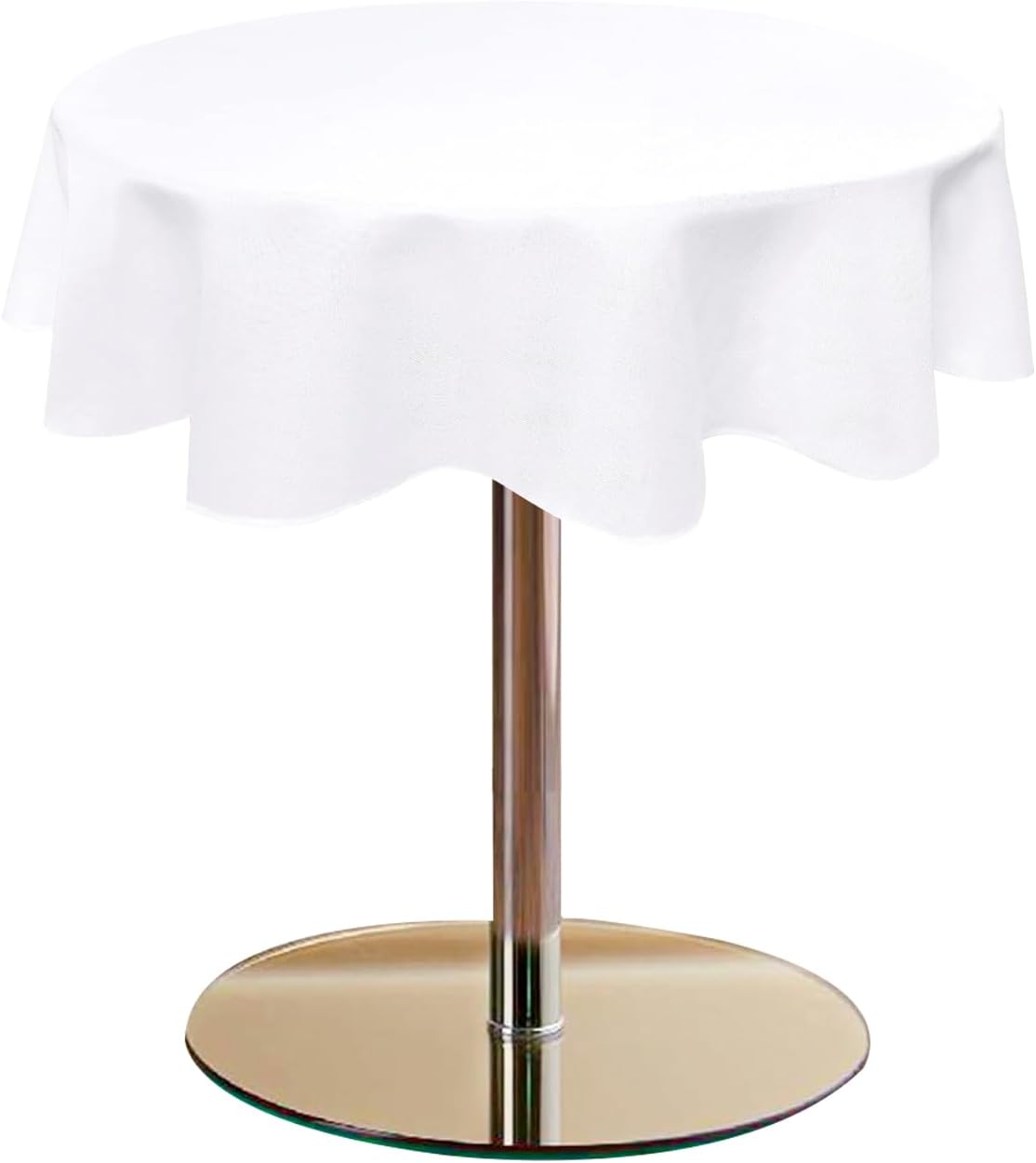 Hiasan Round Tablecloth 45 Inch Linen - Wrinkle and Stain Resistant Washable Polyester Fabric Table