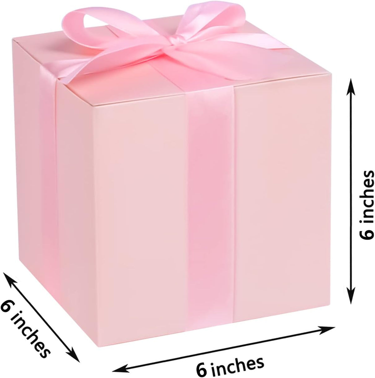 COTOPHER Small Gift Boxes 25 Pack 6x6x6 inches Pink Gift Boxes with Lids for Gifts, Crafting