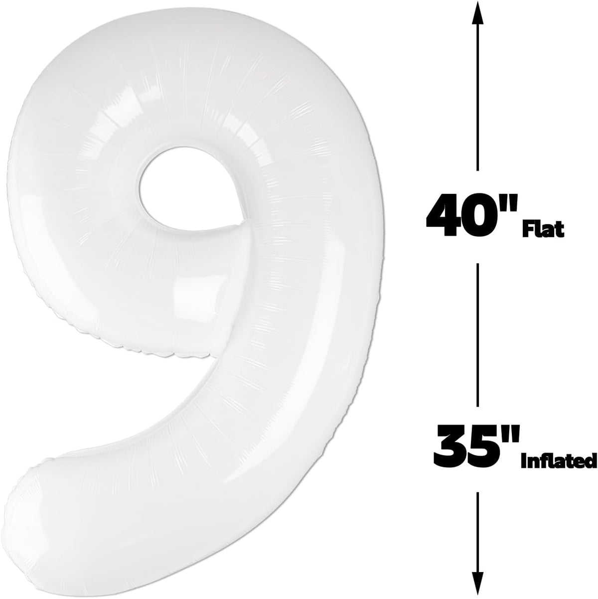 Big White 40 Inch 9 Balloon Number, Jumbo Giant 9th 19 29 39 49 99 Birthday Party Decorations