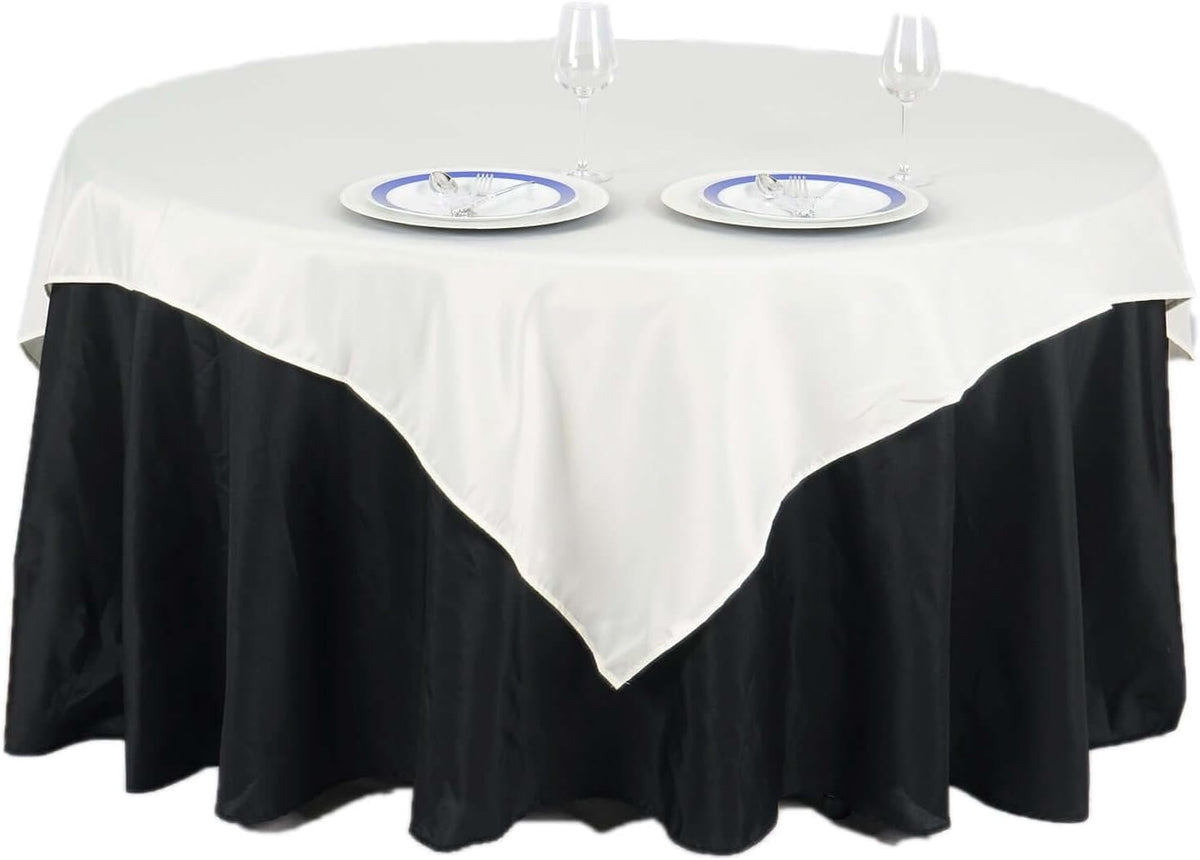 Efavormart 70" Square Linens Ivory Wholesale Linens Polyester Square Linen Tablecloth for Wedding