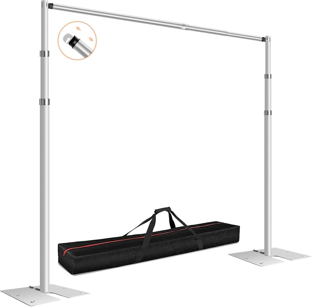 FUDESY Pipe and Drape Backdrop Stand Kit, 8.6x10ft Heavy Duty Backdrop Stand Adjustable Background