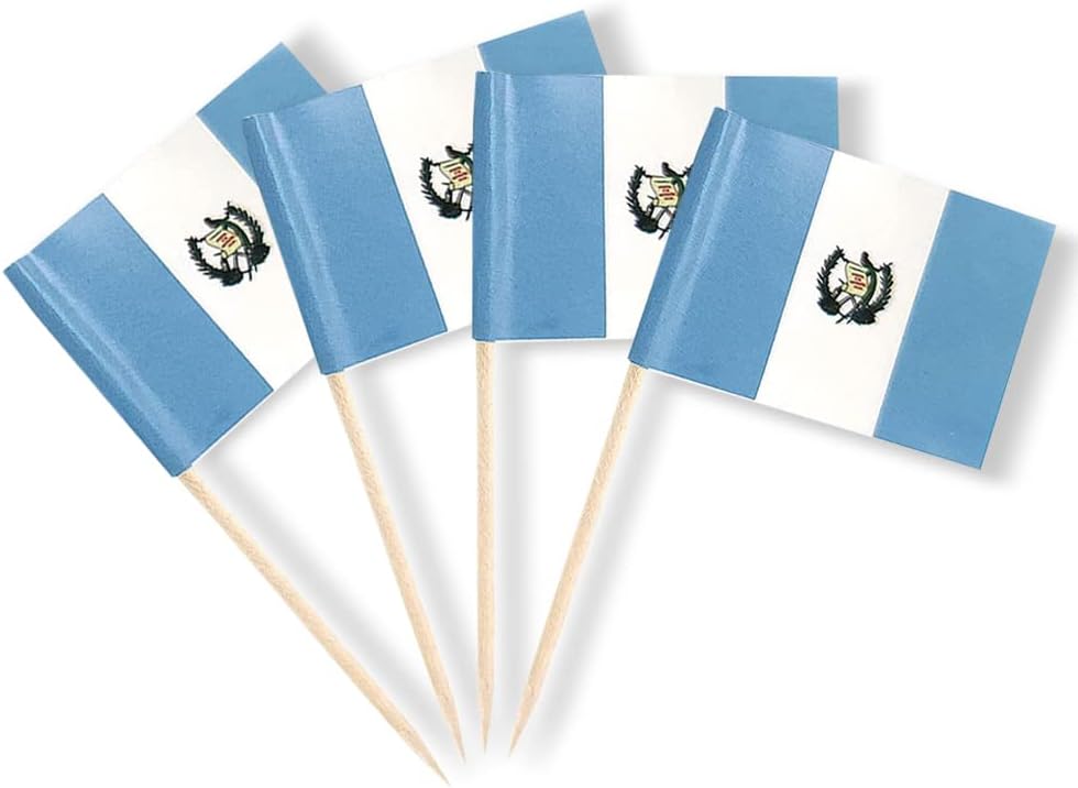 Guatemala Flag Guatemalan Flag, Small Mini Guatemala Toothpick Flags for Food, Cupcakes, Cocktails