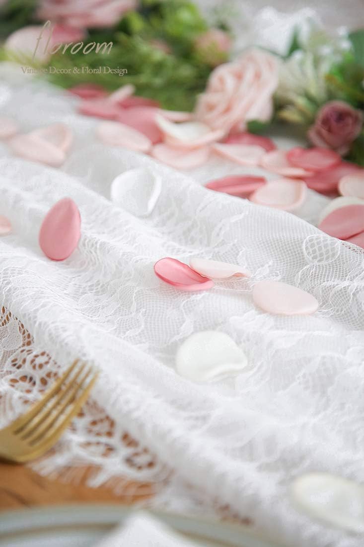 Floroom 300pcs Rose Petals Blush Pink Faux Silk Flower Petals for Wedding Flower Girl Basket Aisle