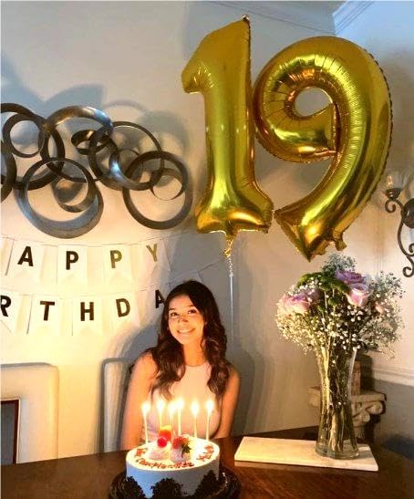 Gold Mylar Number 1 Balloon 40 inch, Number 1 Birthday Balloon for Boy Girl, Gold Foil One Balloon