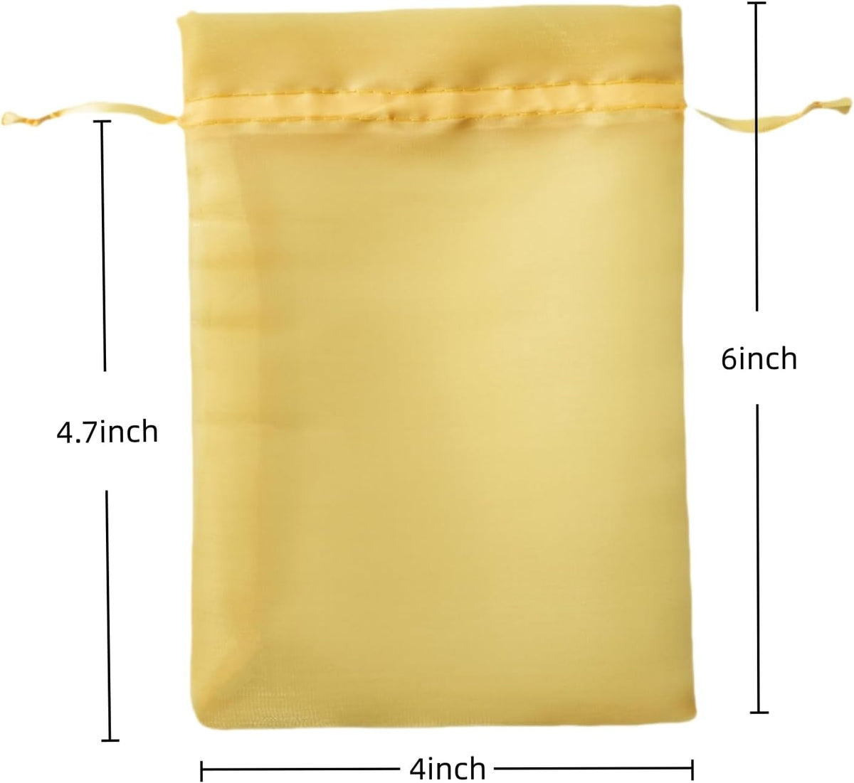 QIANF 20 Pcs Gold Small Organza Bags 4X6 inch for Wedding Favors with Drawstring, Mini Mesh Gift