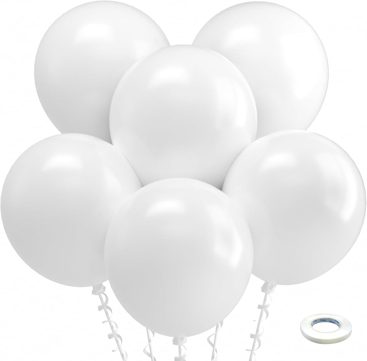 Bezente White Balloons 18 Inch - 30 Pack Large Thick White Balloons Big Round White Latex Balloons