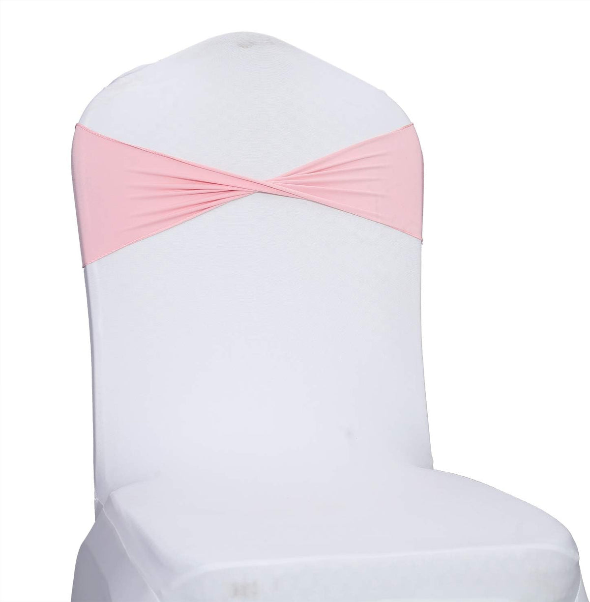 VDS Pack of 300 PCS | Blush Pink | Spandex Chair Sashes Bows Without Buckle | Stretch Elastic