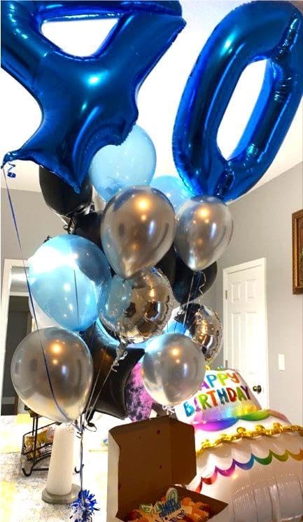Navy Blue 40 Inch 0 Number Balloons, 0 Decorations for 10 20 30 40 50 60 70 80 90 100Birthday, Foil