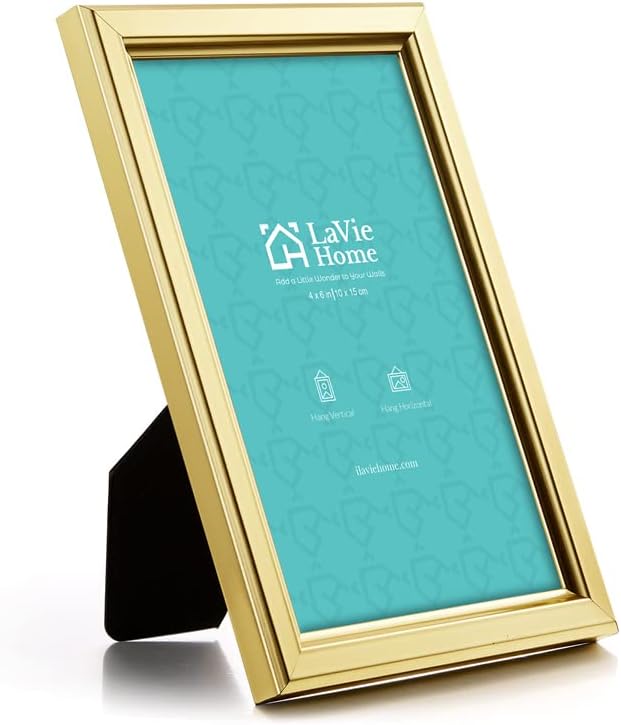 LaVie Home 4x6 Picture Frames (12 Pack, Gold) Simple Designed Photo Frame with High Definition