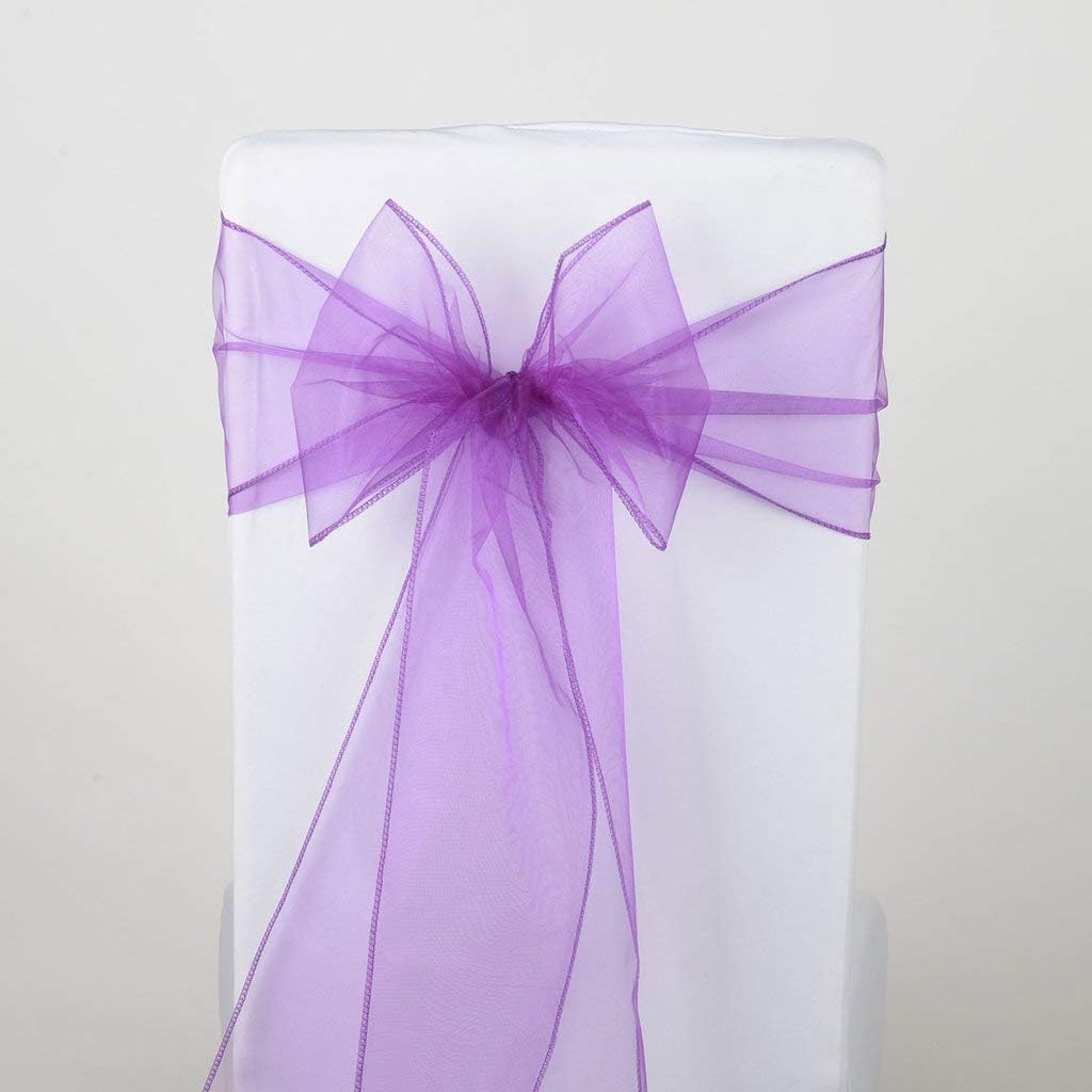 Organza Chair Bow Sash Décor Bows Sashes for Wedding Reception Events Banquets Decoration - (Pack