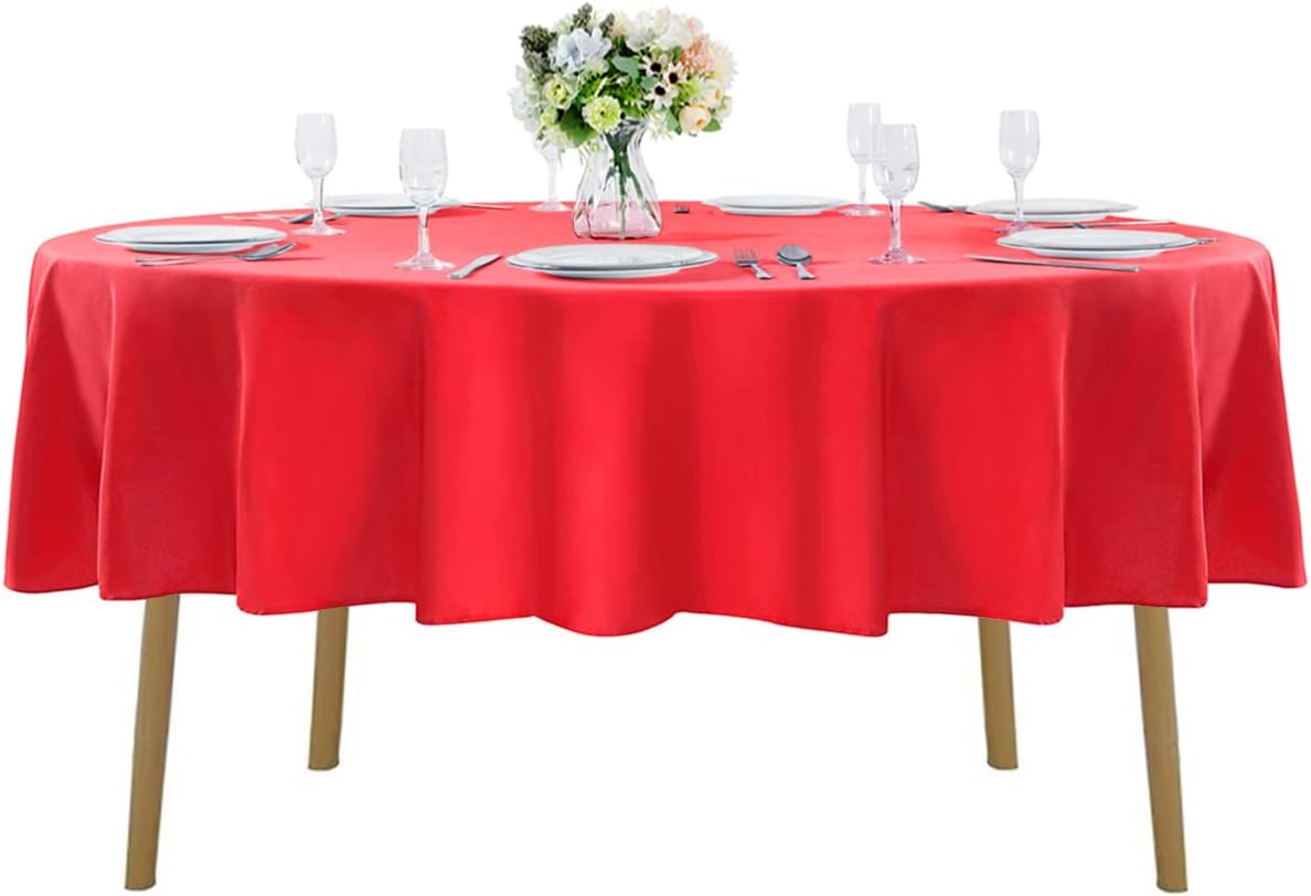 90 inch Round Tablecloth Washable Polyester Table Cloth Decorative Table Cover for Wedding Party