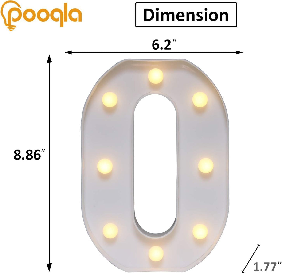 Pooqla LED Marquee Letter Lights, Warm White and Cool White Decorative Lighted Letters, Light Up
