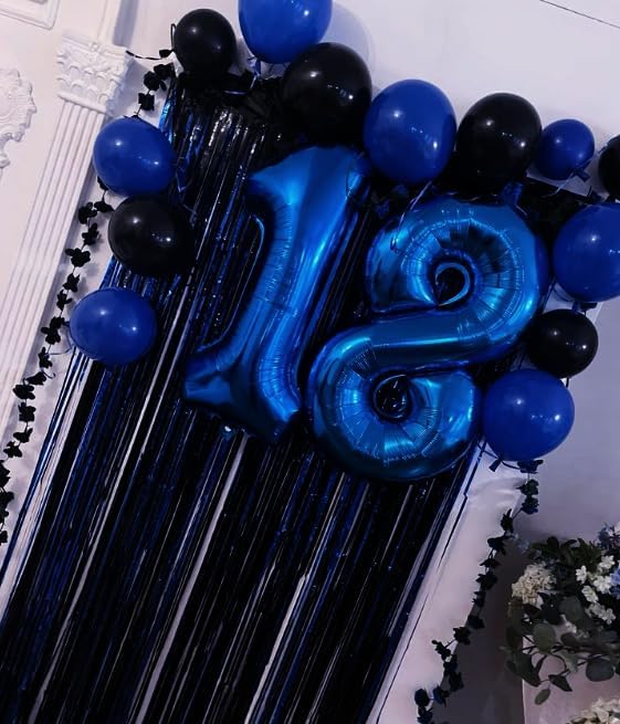 Helium Foil Night Blue Number 8 Balloon 40 Inch, Mylar Eight Numbers 8 18 28 38 48 58 80 88