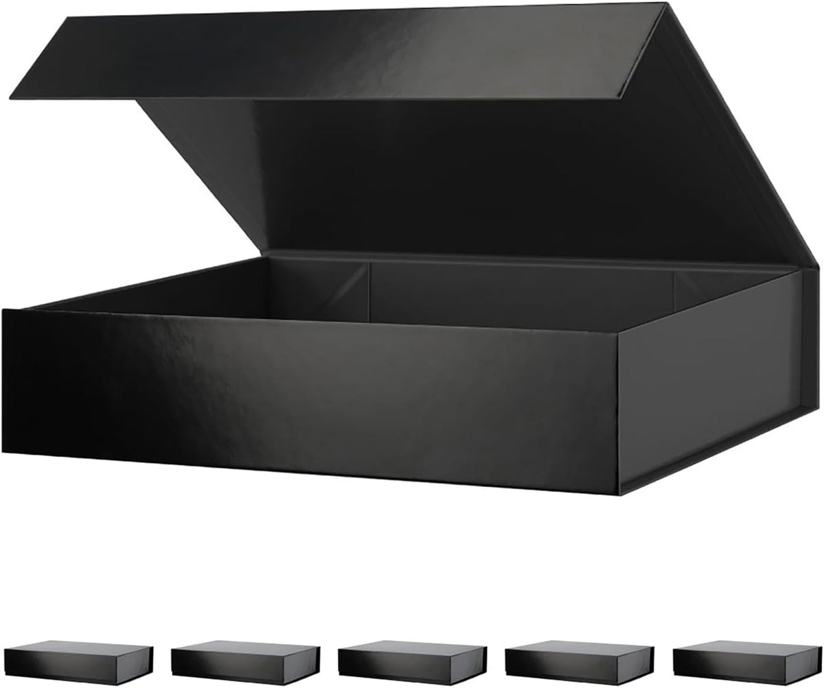 PACKHOME 6 Gift Boxes 11.5x8x2.5 Inches, Sturdy Shirt Boxes with Magnetic Lids for Multiple