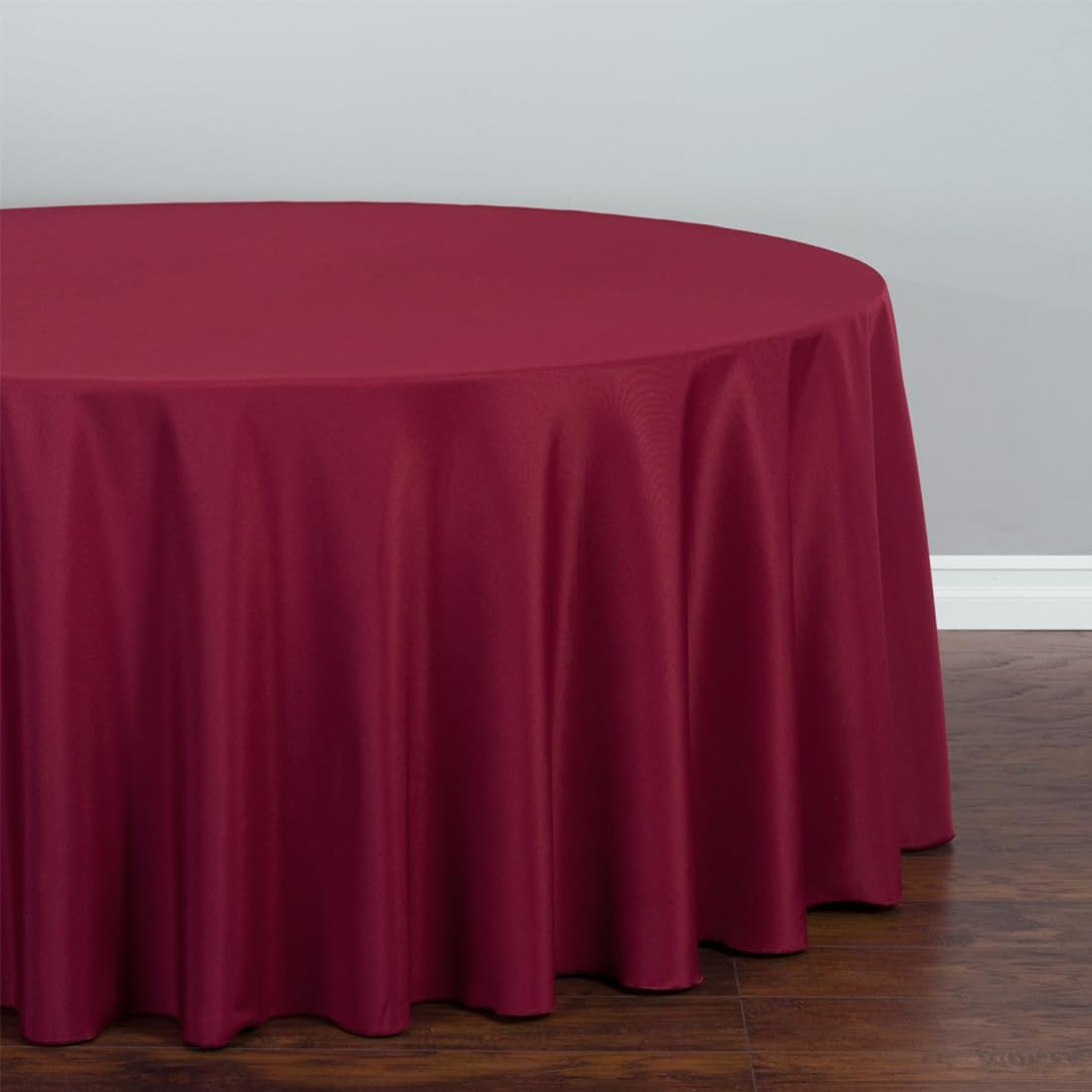 LTC LINENS 2 Pack 120 Inch Round Tablecloth Burgundy - Great for 60 Inch Round Table Floor Length