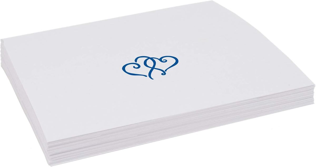 Linked Hearts Place Cards, Royal Blue (Choose Color), Set of 150, Pre-cut and Scored - Wedding