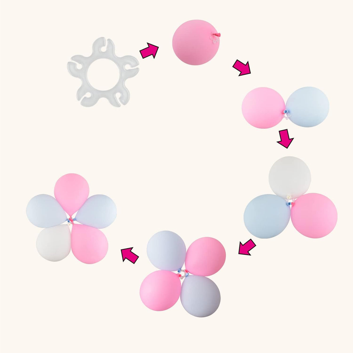 100PCS Balloon Arch Clips, Reusable Balloon Clips for Balloon Arch, Plastic Balloon Supplies for