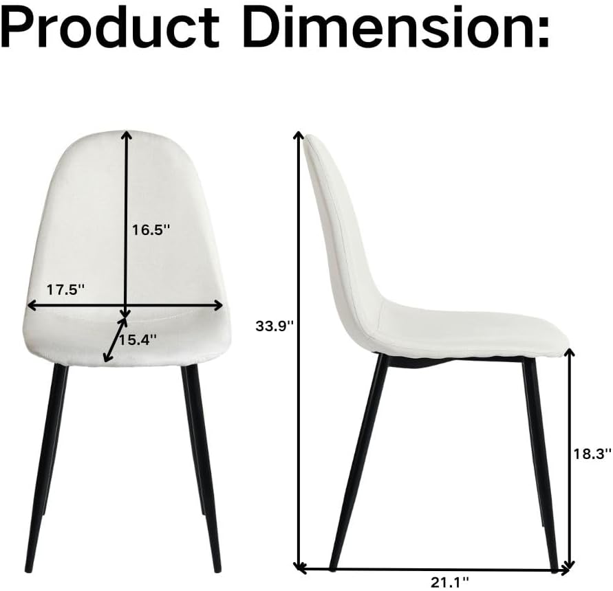 Homy Casa Dining Chairs Set of 4, Mid Century Modern Style Chairs Armless Accent Side Chairs for