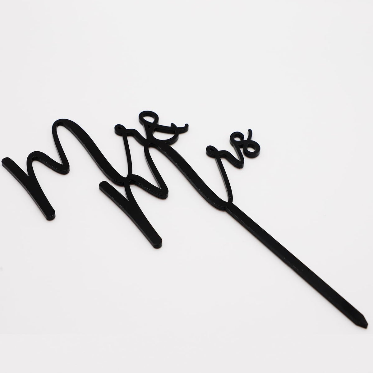 Mr & Mrs Black Acrylic Cake Topper, Bride and Groom Cake Topper Wedding Decoration(Design 02)