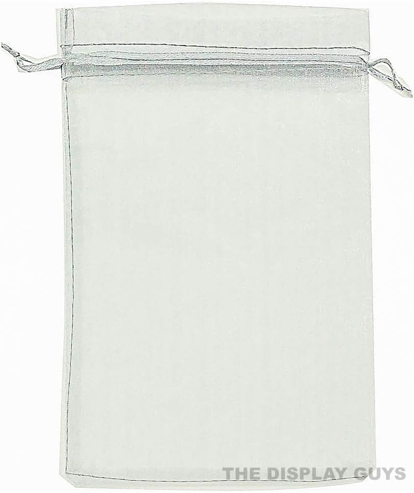 TheDisplayGuys 48-Pack 3x4 Silver Sheer Organza Gift Bags with Drawstring, Jewelry Candy Treat