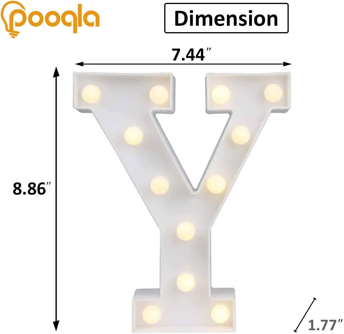 Pooqla LED Marquee Letter Lights, Warm White and Cool White Decorative Lighted Letters, Light Up