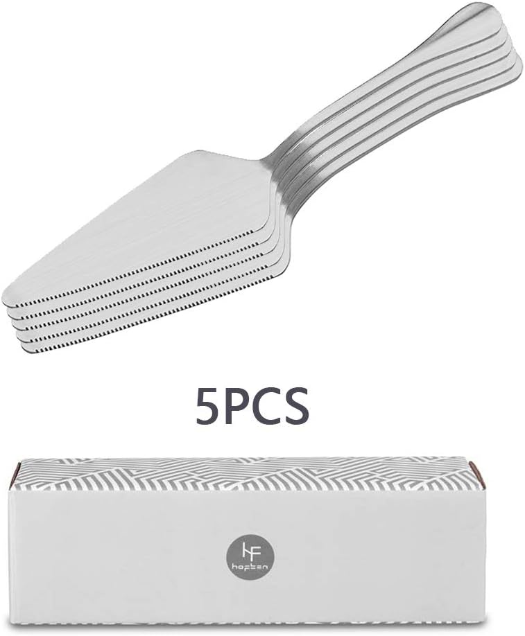 Pie Server Stainless Steel, HOFTEN Cake Pie Pastry Server Set of 5, Professional Dessert Server For