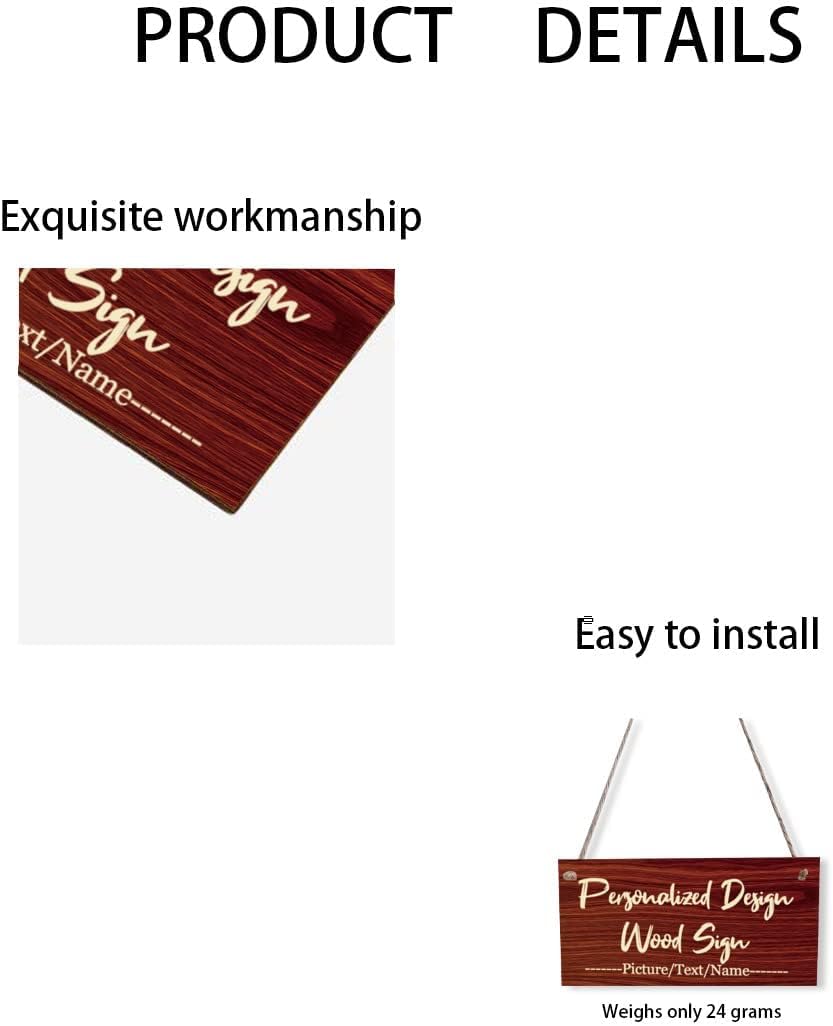 Custom Hanging Wood Sign, Personalized Text Door Sign Plaque, Customized Wall Sign, Customizable