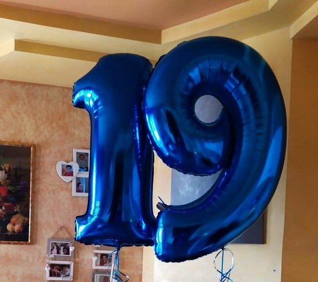 40 Inch Big Night Blue 9 Balloon Number, Jumbo Giant Happy 9th 19 29 39 49 99 Birthday Party