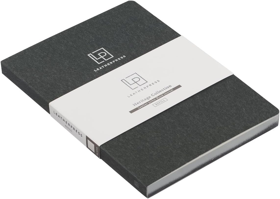 Luxury Leather Refillable Journal/Writing Notebook for Men & Women, Reusable Full-grain Leather