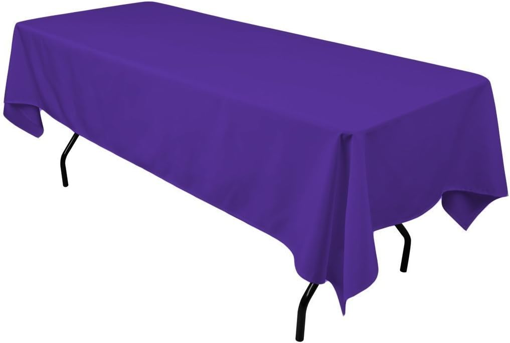 Gee Di Moda Purple Rectangular Table Cloth - 60 x 126 Inch - Perfect for 8 Foot Table, Buffet